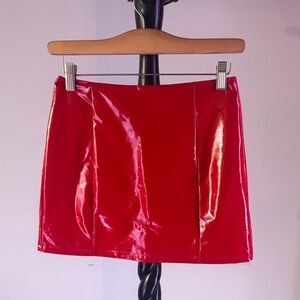 SHEIN Glossy Red Mini Skirt